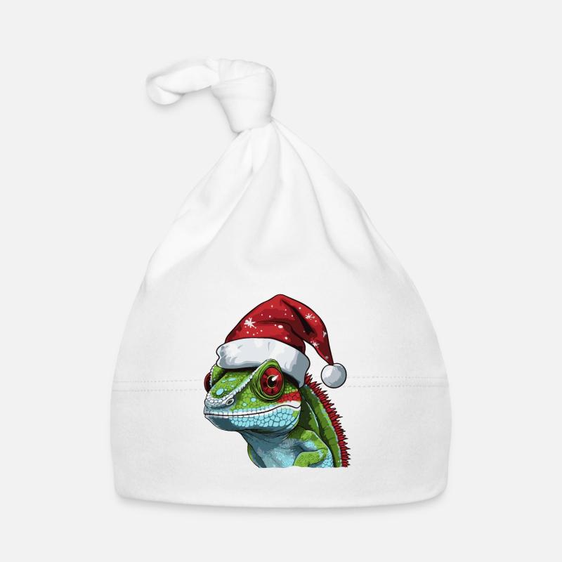 Tête d’animal de Noël caméléon Bonnet bio Bébé