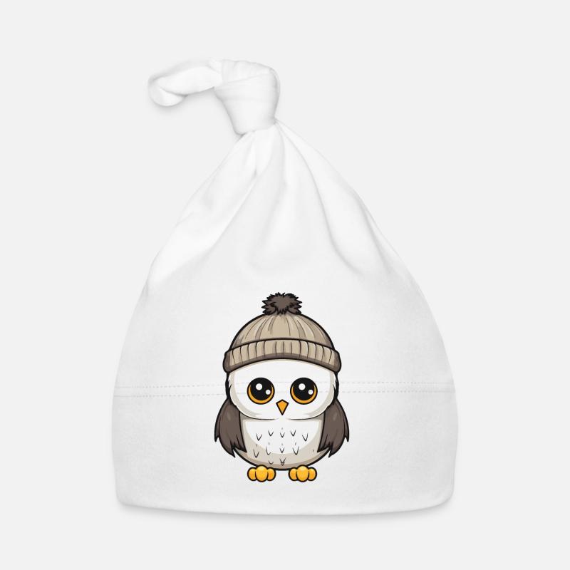 Eule Winter Comic Illustration Baby Bio-Mütze