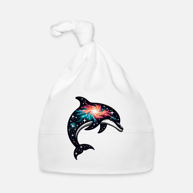 Dolphin Space Galaxy Universe Organic Baby Cap
