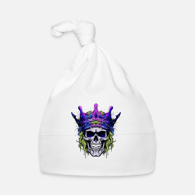 Skull King Crown Skeleton Colorful Organic Baby Cap
