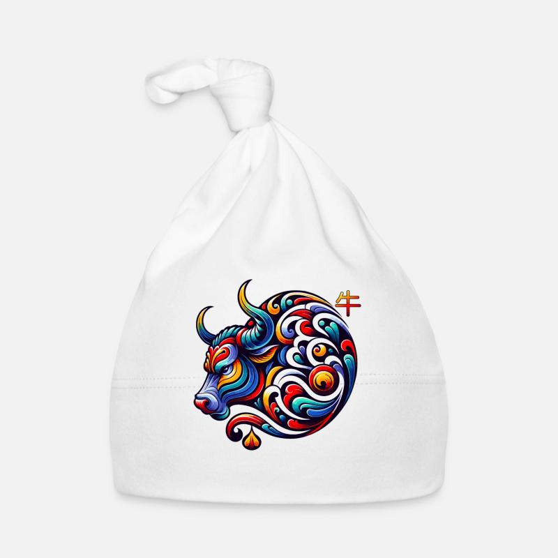Signe astrologique du zodiaque chinois Buffle Élégant Bonnet bio Bébé