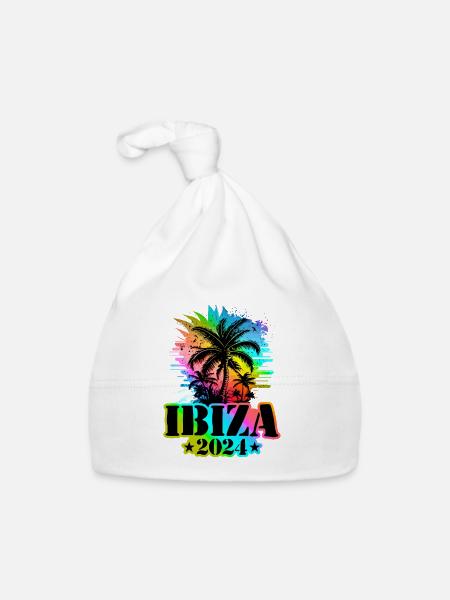 Ibiza 2024 Holiday Colorful - Organic Baby Cap - white - Front