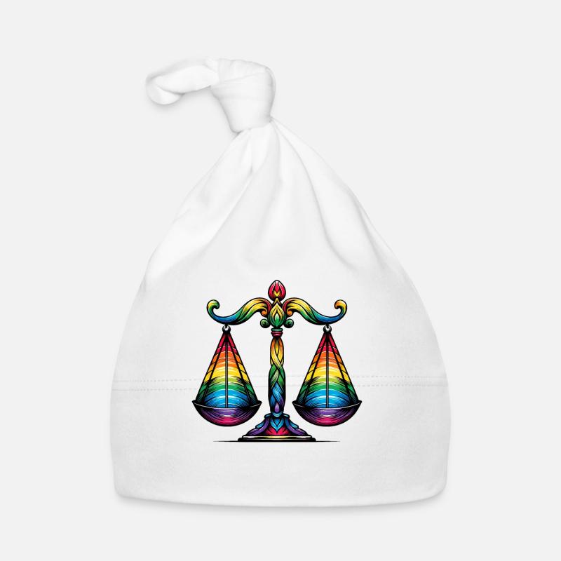 Conception d’astrologie de signe astrologique du zodiaque Balance - Bonnet bio Bébé - blanc
