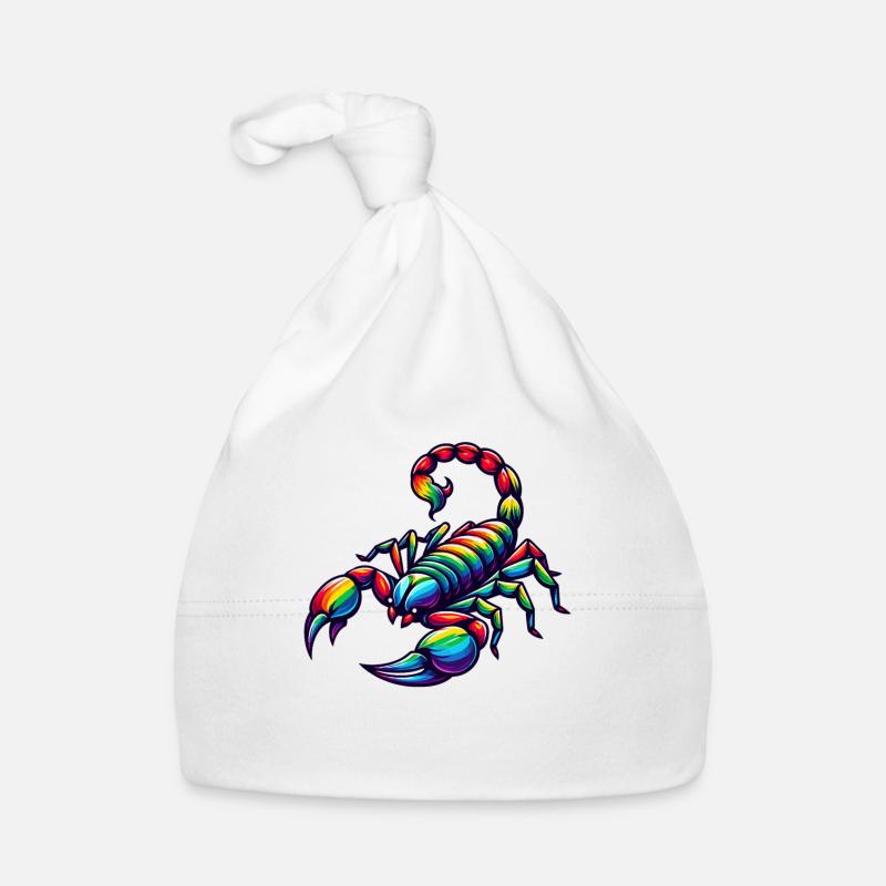 Conception du zodiaque Scorpion dans des teintes arc-en-ciel vives Bonnet bio Bébé
