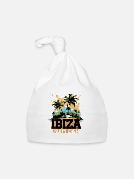 Vacances de l’équipage de la fête d’Ibiza - Bonnet bio Bébé - blanc - Devant