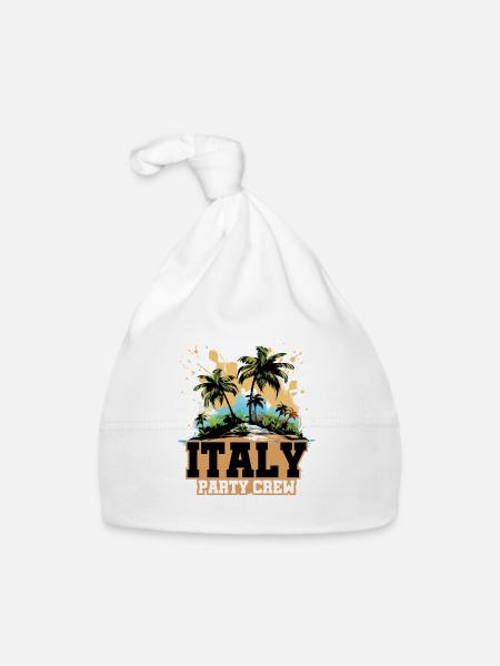 Vacances de l’équipage de fête en Italie - Bonnet bio Bébé - blanc - Devant