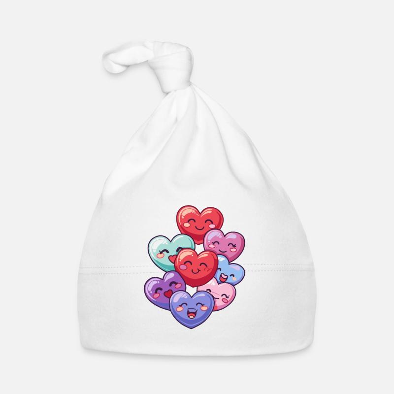Colorful Hearts Love Organic Baby Cap