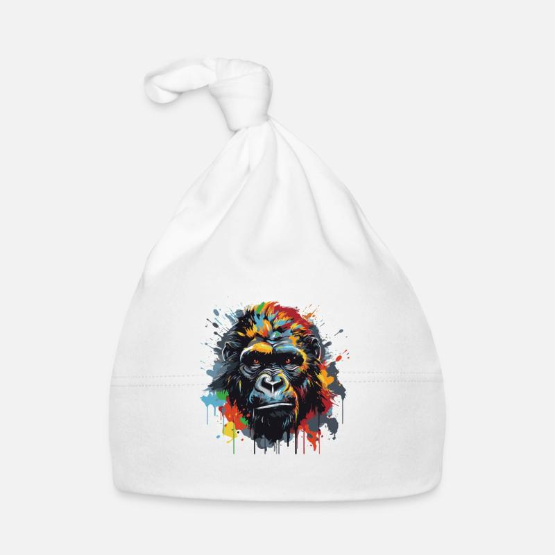 Gorilla Pop Art Head Organic Baby Cap