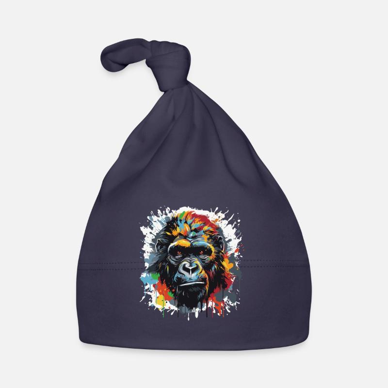 Tête de Gorille Pop Art Bonnet bio Bébé