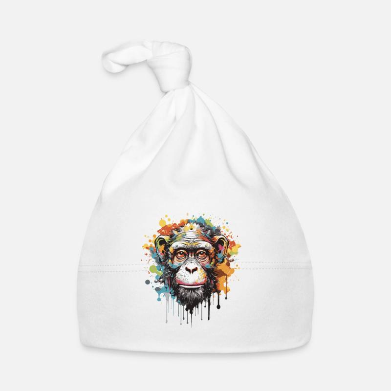 Tête de singe Pop Art Bonnet bio Bébé