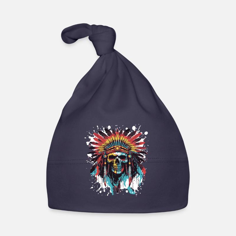 Apache Skull Indian Pop Art Organic Baby Cap