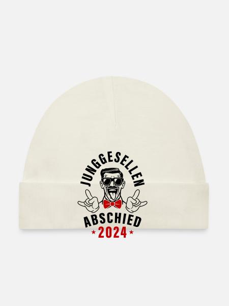 Junggesellenabschied 2024 - Baby Bio-Mütze - Weiß - Vorne