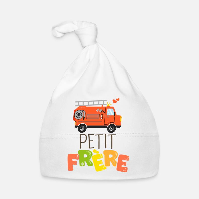 petit frère cadeau famille pompier Bonnet bio Bébé