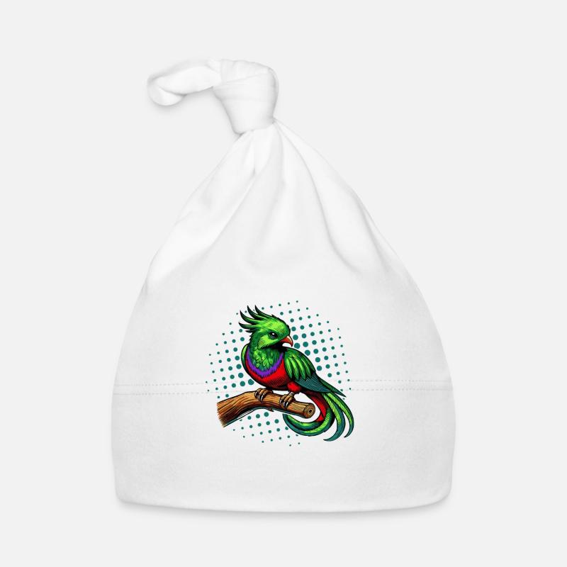 Art de la faune tropicale Oiseau coloré Quetzal Bonnet bio Bébé