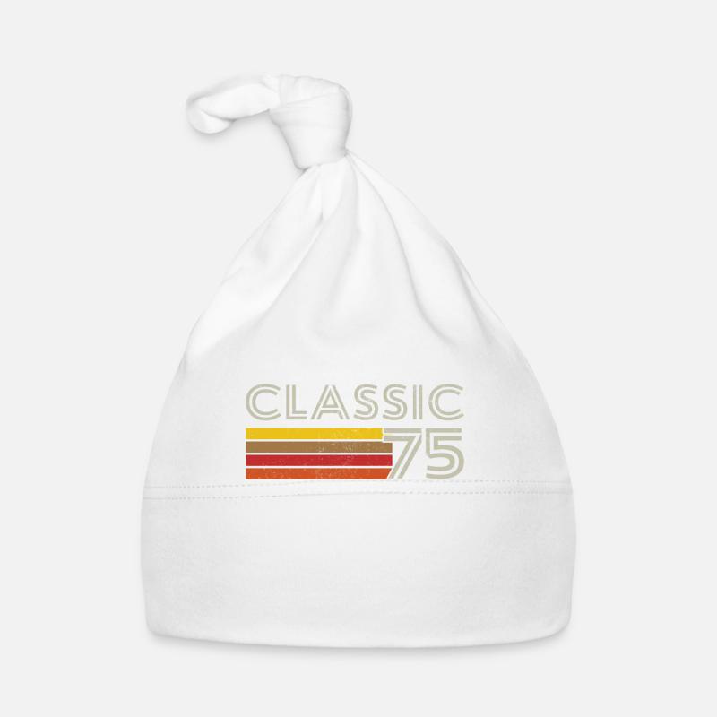 Retro Classic Number 75 Born in 1975 Organic Baby Cap