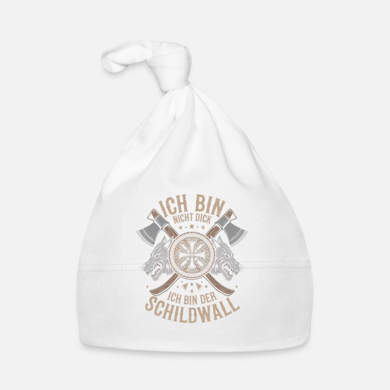 Ich bin nicht dick ich bin der Schildwall Wikinger Baby Bio-Mütze