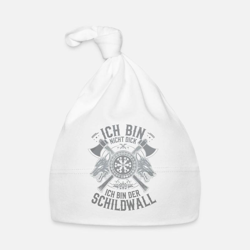 Ich bin nicht dick ich bin der Schildwall Wikinger Baby Bio-Mütze