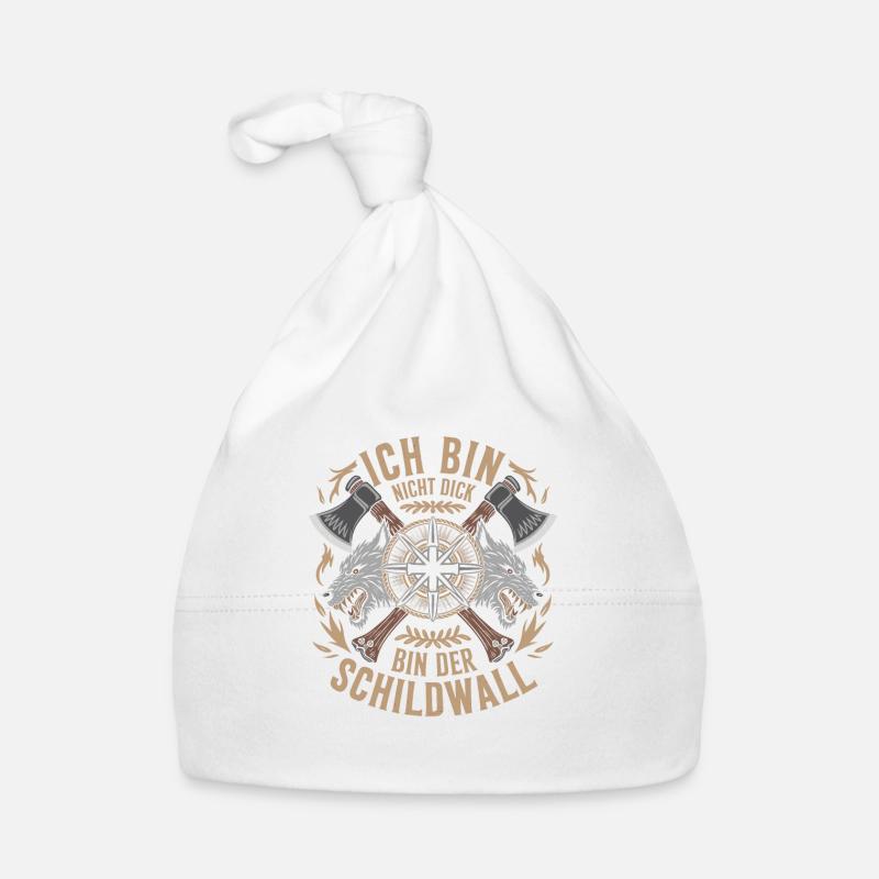 Ich bin nicht dick ich bin der Schildwall Wikinger Baby Bio-Mütze