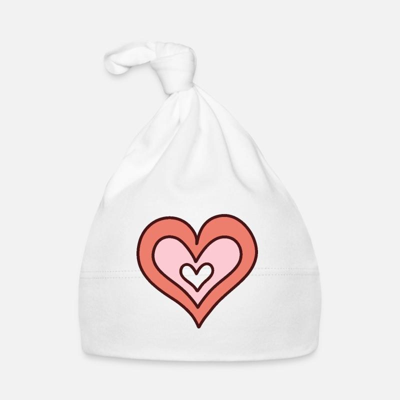 Hand-Drawn Heart Organic Baby Cap