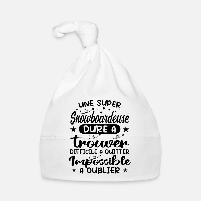 Une Super Snowboardeuse - Cadeau snowboardeuse Bonnet bio Bébé