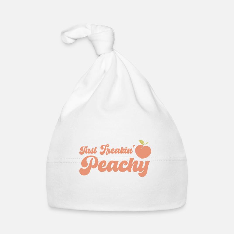 just peachy - peach fruit saying Organic Baby Cap