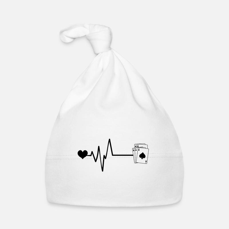 Karten Poker Puls Herz Liebe Baby Bio-Mütze