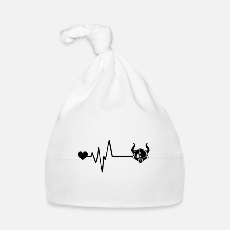 Wikinger Helm Puls Herz Liebe Valhalla Baby Bio-Mütze