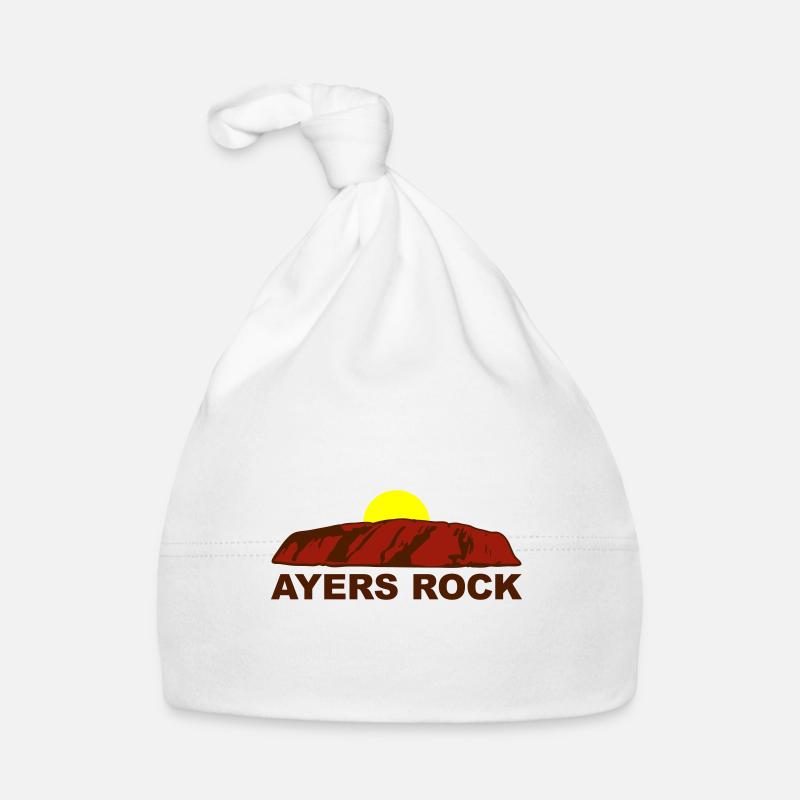 Ayers Rock / Urulu sacré / Australie / 3c - Bonnet bio Bébé - blanc