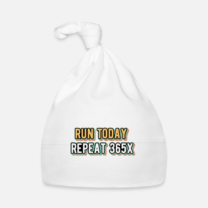 Retro Run Today Repeat 365 - Running Streak Runner Baby Bio-Mütze