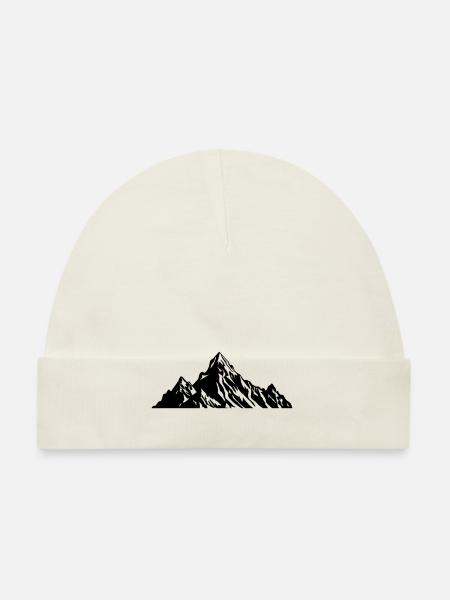 Mountains Nature Silhouette - Organic Baby Cap - white - Front