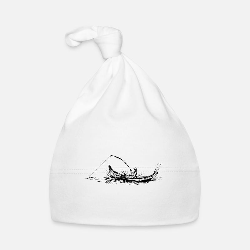 Pêcheurs à la ligne - Bonnet bio Bébé - blanc