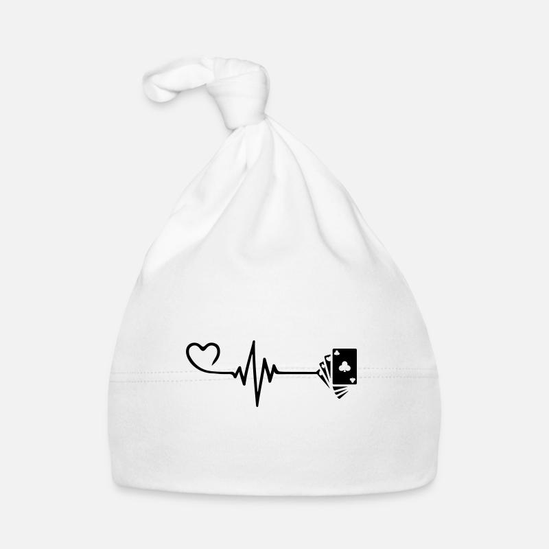 Karten Poker Puls Herz Liebe Baby Bio-Mütze