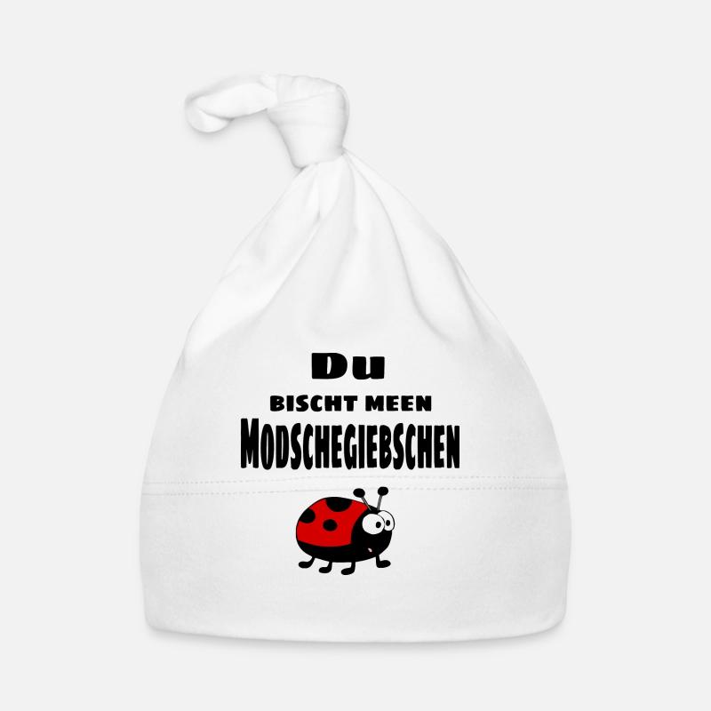 Modschegiebschen - sächsisch - Baby Bio-Mütze - Weiß