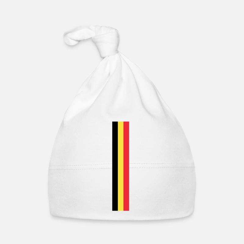 Drapeau belge Belgique Drapeau belge Belge - Bonnet bio Bébé - blanc