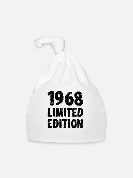 1968 Limited Edition Birthday Gift Wife Husband - Organic Baby Cap - white - Front