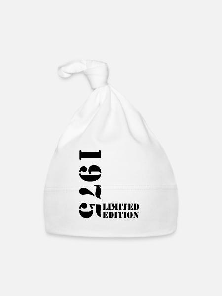 1975 édition limitée anniversaire cadeau femme mari - Bonnet bio Bébé - blanc - Devant