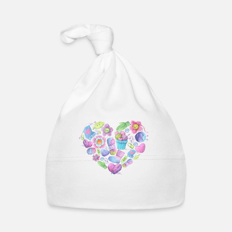 Knitting Heart Crochet Accessories Cute Organic Baby Cap