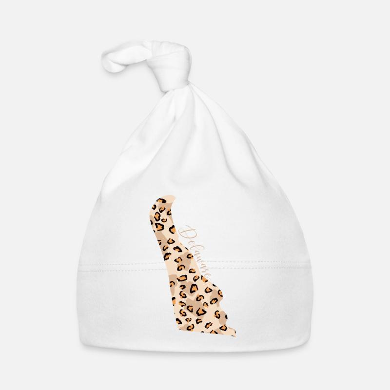 Leopard pattern map State of Delaware Organic Baby Cap