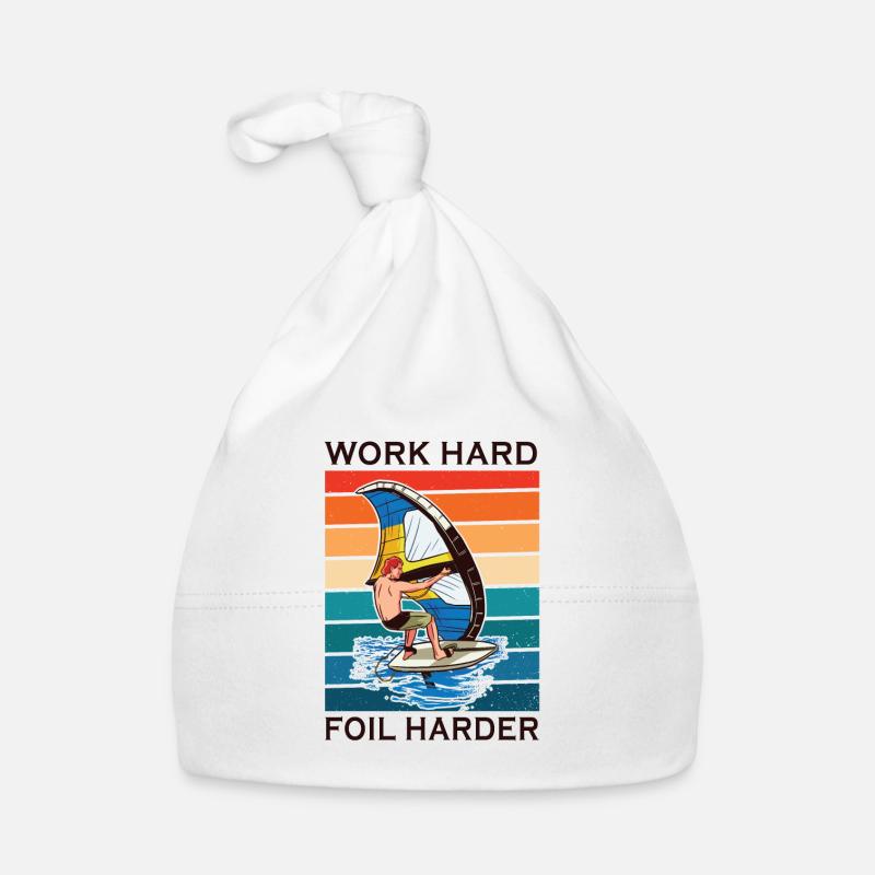 Work Hard Foil Harder Wing Foil Wingsurf Baby Bio-Mütze