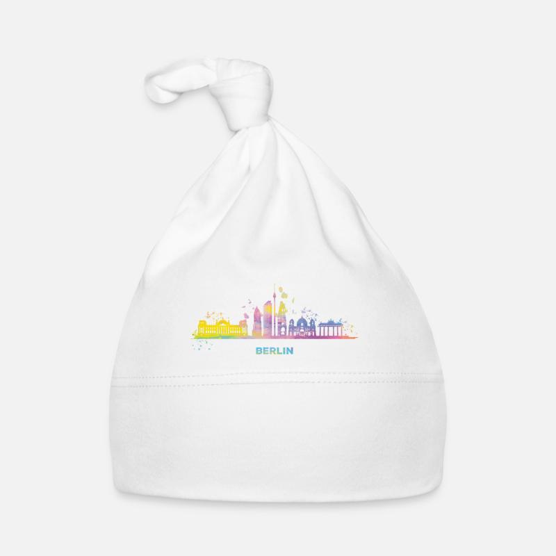 Skyline Bunt Berliner Stadtbild Berlin Baby Bio-Mütze