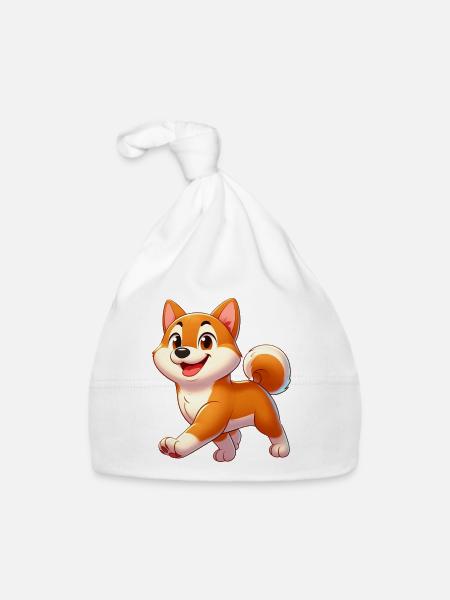 Shiba 3 - Baby Bio-Mütze - Weiß - Vorne