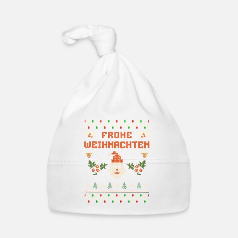 Frohe Weihnachten Ugly Strickoptik Weihnachtsmann Baby Bio-Mütze