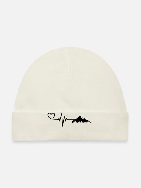 Mountain heartbeat - Organic Baby Cap - white - Front