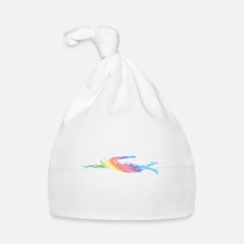 Silhouette de natation - Bonnet bio Bébé - blanc