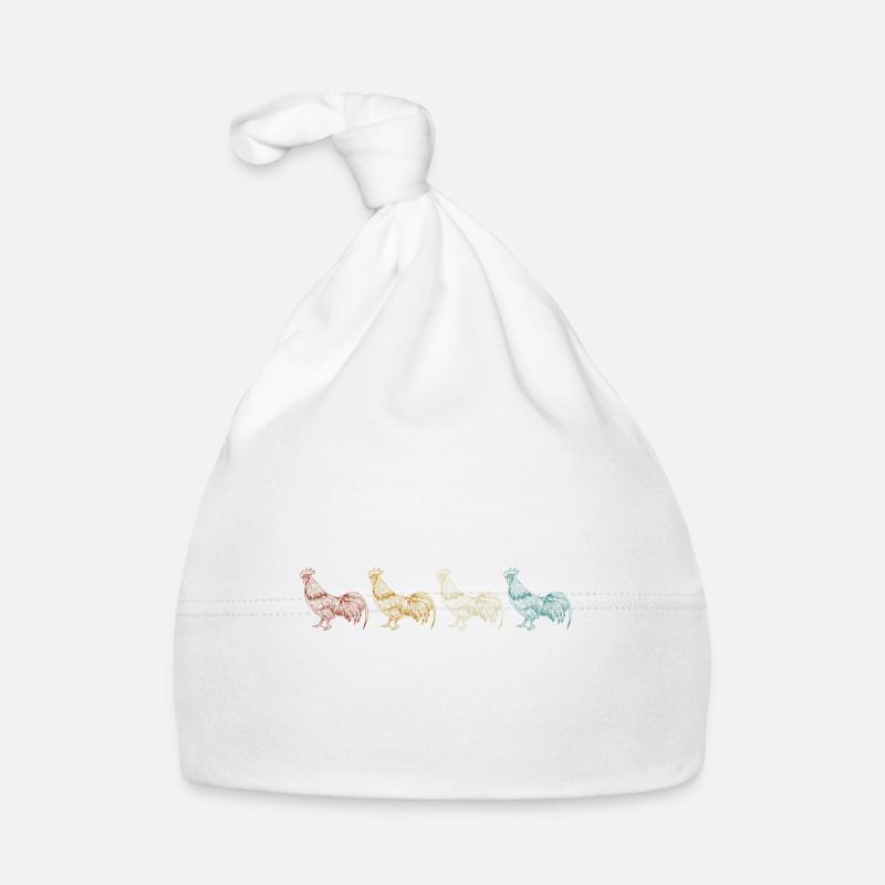 Rooster retro Organic Baby Cap