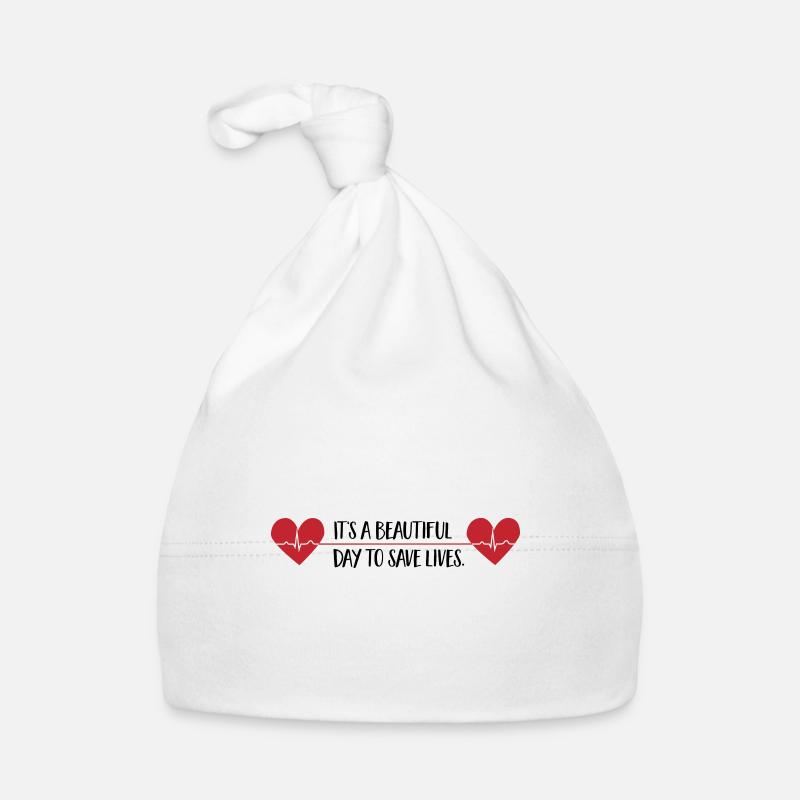 beautiful day to save lives - Bonnet bio Bébé - blanc