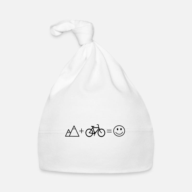 Montagne + Vélo = Bonheur - Bonnet bio Bébé - blanc