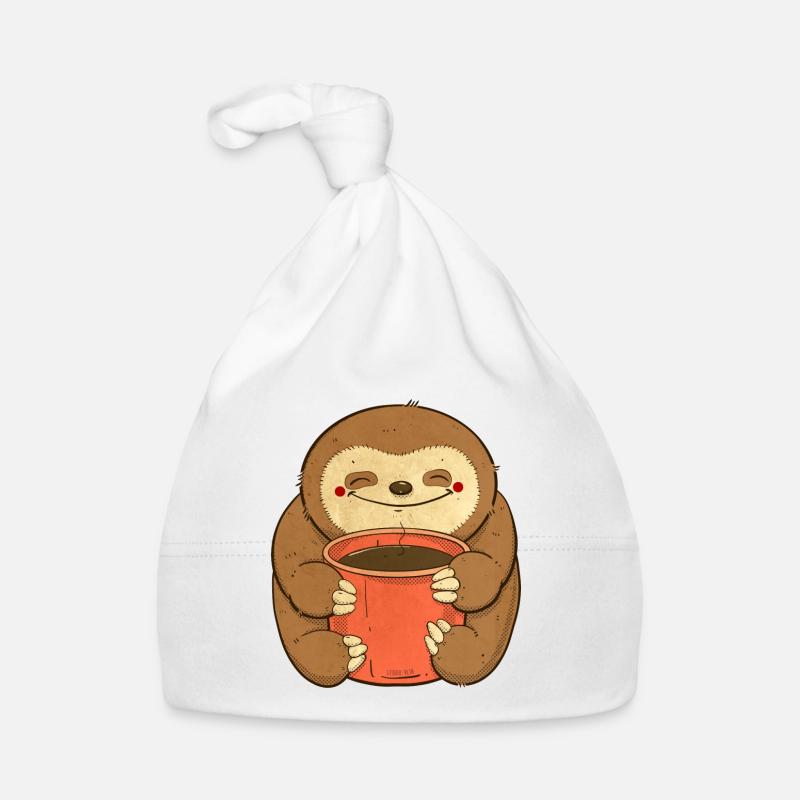 sloth with coffee Organic Baby Cap