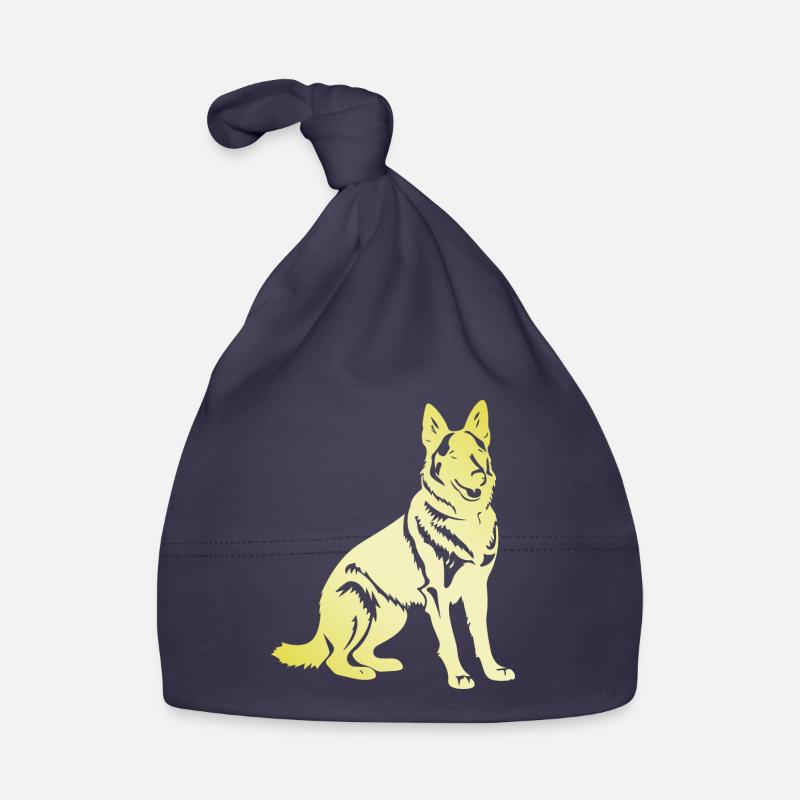 German Shepherd Hund Silhouette Baby Bio-Mütze