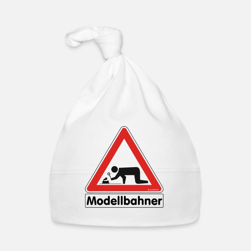 Warnschild "Modellbahner Dampflok" Baby Bio-Mütze